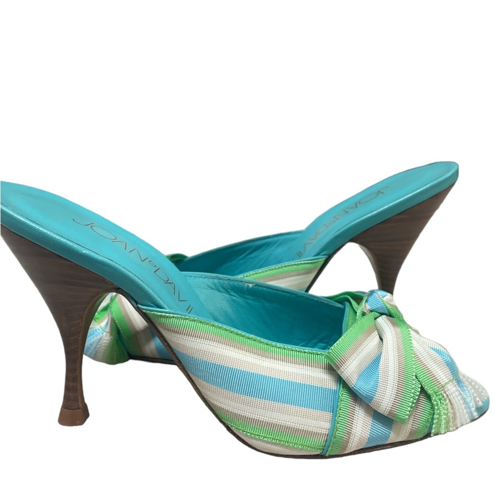 Beautiful Joan & David leather and ribbon mules. Size 7.5 EEUC